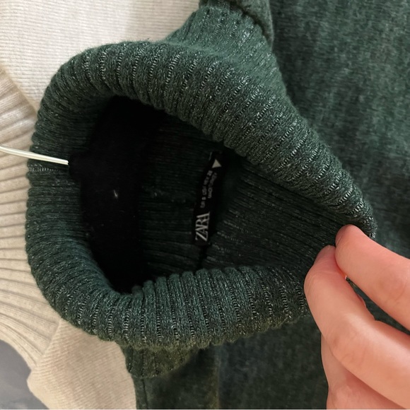 Zara dark green turtleneck top - Picture 2 of 2